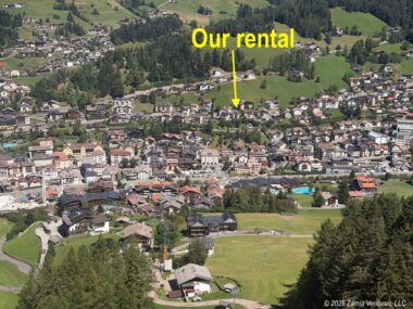 Ortisei Cable Car View of Town Showing Rental Location