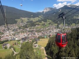 Ortisei Mont Seuc Cable Car with Town in Background