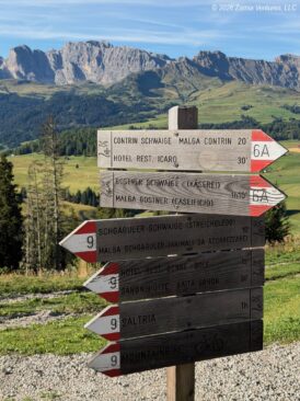Ortisei Seiseralm Hiking Sign