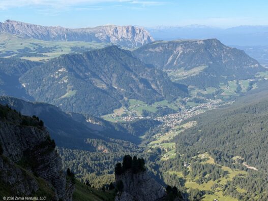 Ortisei View of Town from Seceda Cable Car Station